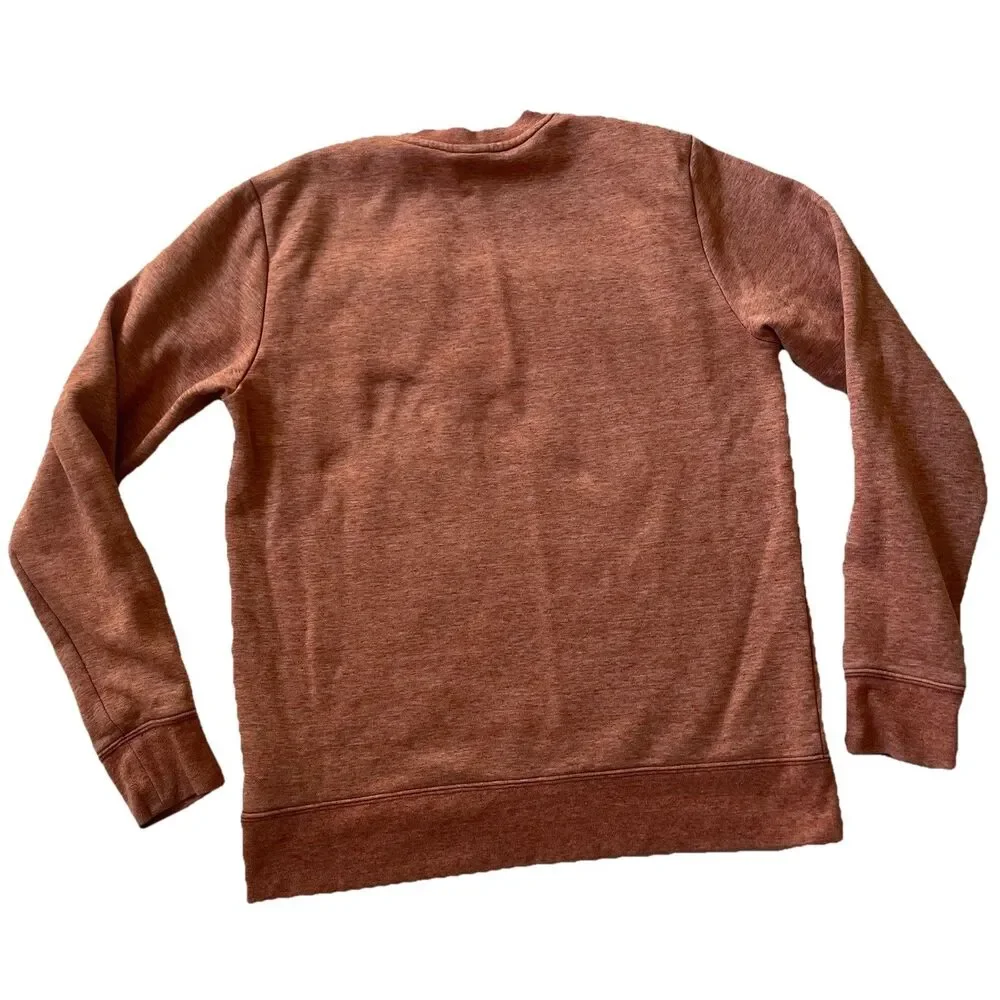 The North Face Heritage Patch Crew Men M Pullover Sweatshirt OrangeRust NF0A3X80